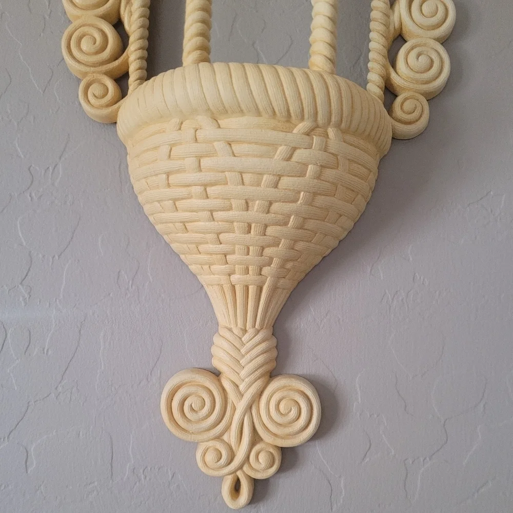 1972 MCM Burwood Cream Birdcage Wall‎ Hanging Pocket Planter